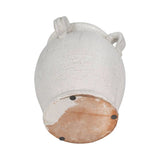 White 9 in. Terracotta Crackle Amphora Vase with Handles
