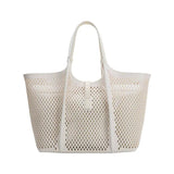 Melie Bianco Malia Ivory Laser Cut Vegan Leather Tote Bag