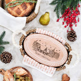 Handmade Bread Warmer & Wicker Basket - Christmas Oval