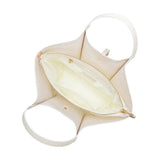 Melie Bianco Malia Ivory Laser Cut Vegan Leather Tote Bag