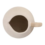 Vase - Ivory Pottery Paper Mache with Rattan Handle, 12 in