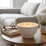 Ceramic Sea Salt and Lemon Bowl Candle - White, 14 Oz