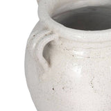 White 9 in. Terracotta Crackle Amphora Vase with Handles