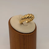 18K Gold Dome Rings - Chunky Stainless Steel Statement Set