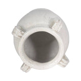 White 9 in. Terracotta Crackle Amphora Vase with Handles