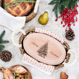 Handmade Bread Warmer & Wicker Basket - Christmas Oval