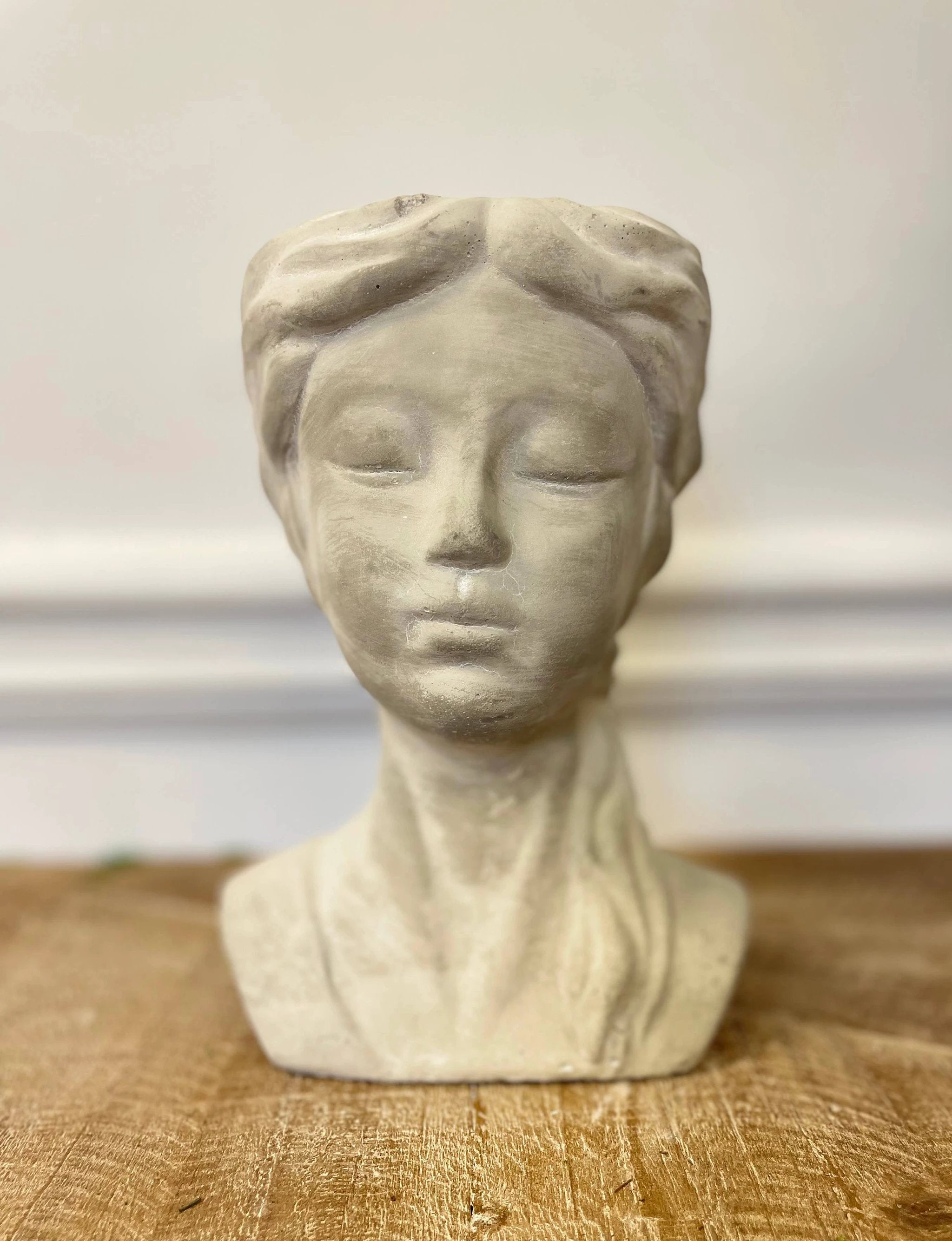 CEMENT MUSING GIRL PLANTER