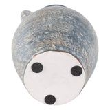 Decorative Vase - Blue/White Terracotta 2-Handle, 9.5 in