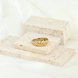 18K Gold Dome Rings - Chunky Stainless Steel Statement Set