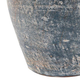 Decorative Vase - Blue/White Terracotta 2-Handle, 9.5 in